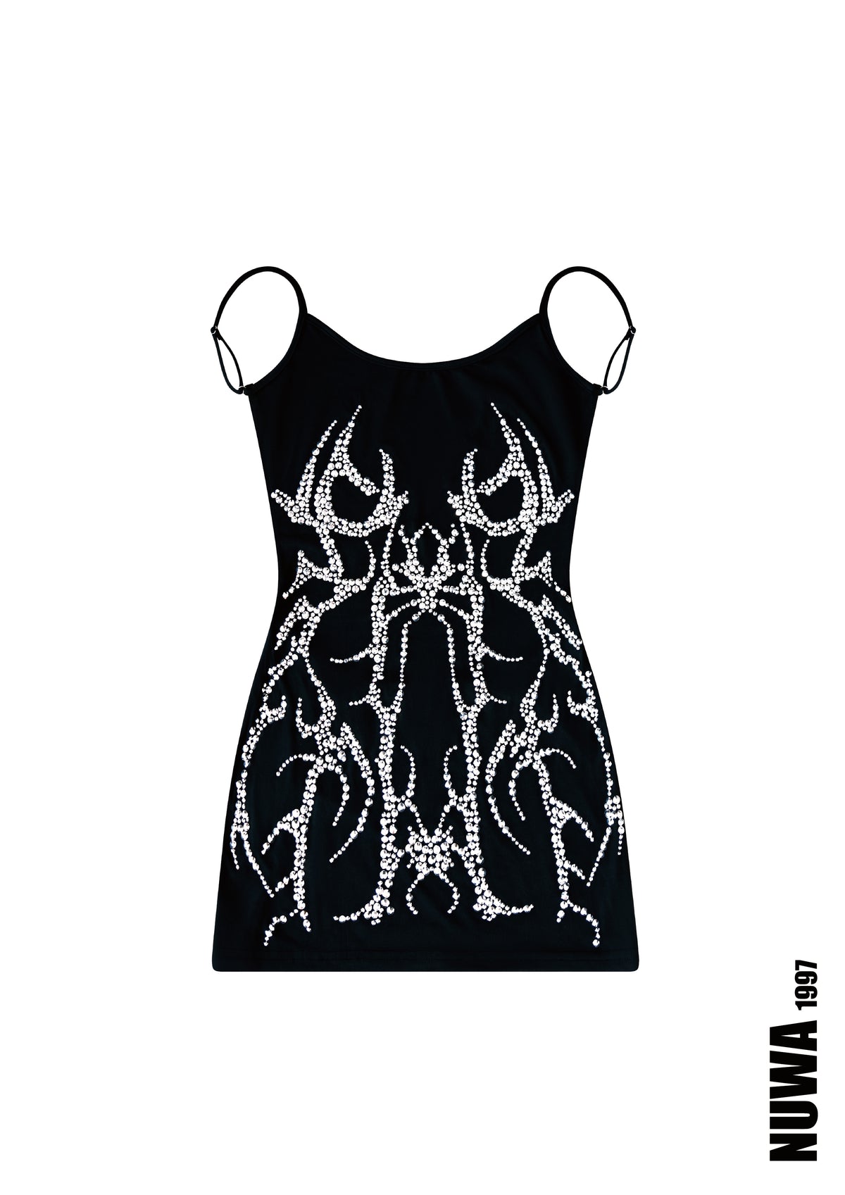 NUWA1997 Backless Rhinestone ultra mini dress in CVNT product view