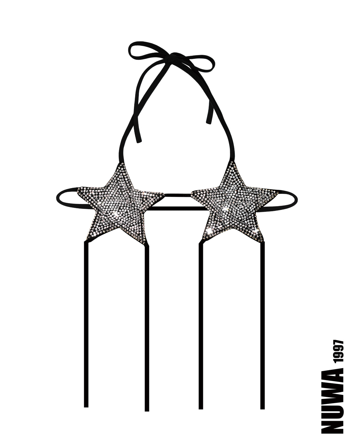 NUWA1997 Kerri Colby ALL STAR bra bra top in rhinstone product view - alternate view