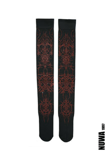 NUWA1997 “Paingel” Rhinestone thigh high socks stocking in silver product view - alternate view
