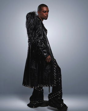 NUWA1997 The Crow goatfur trench coat outerwear product view - alternate view