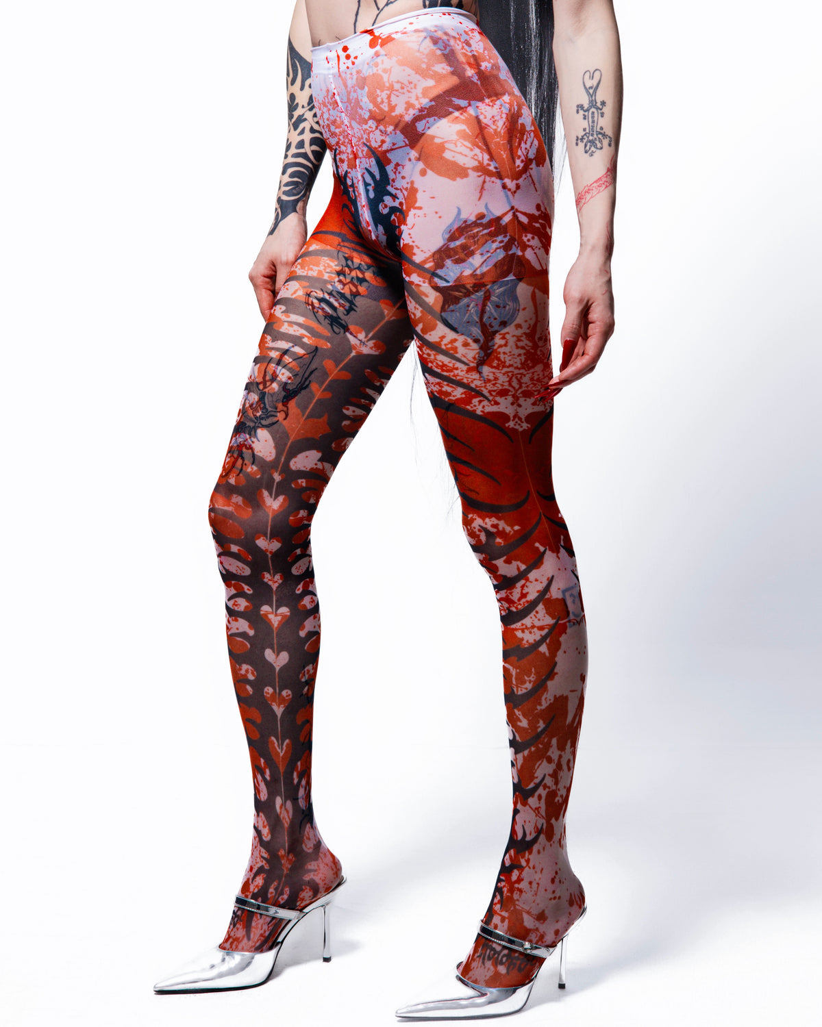 NUWA1997 “Sigil Blood” stocking in black-1 product view - alternate view