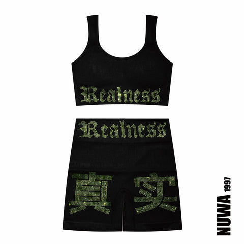 “Realness” Sports bra top & shorts