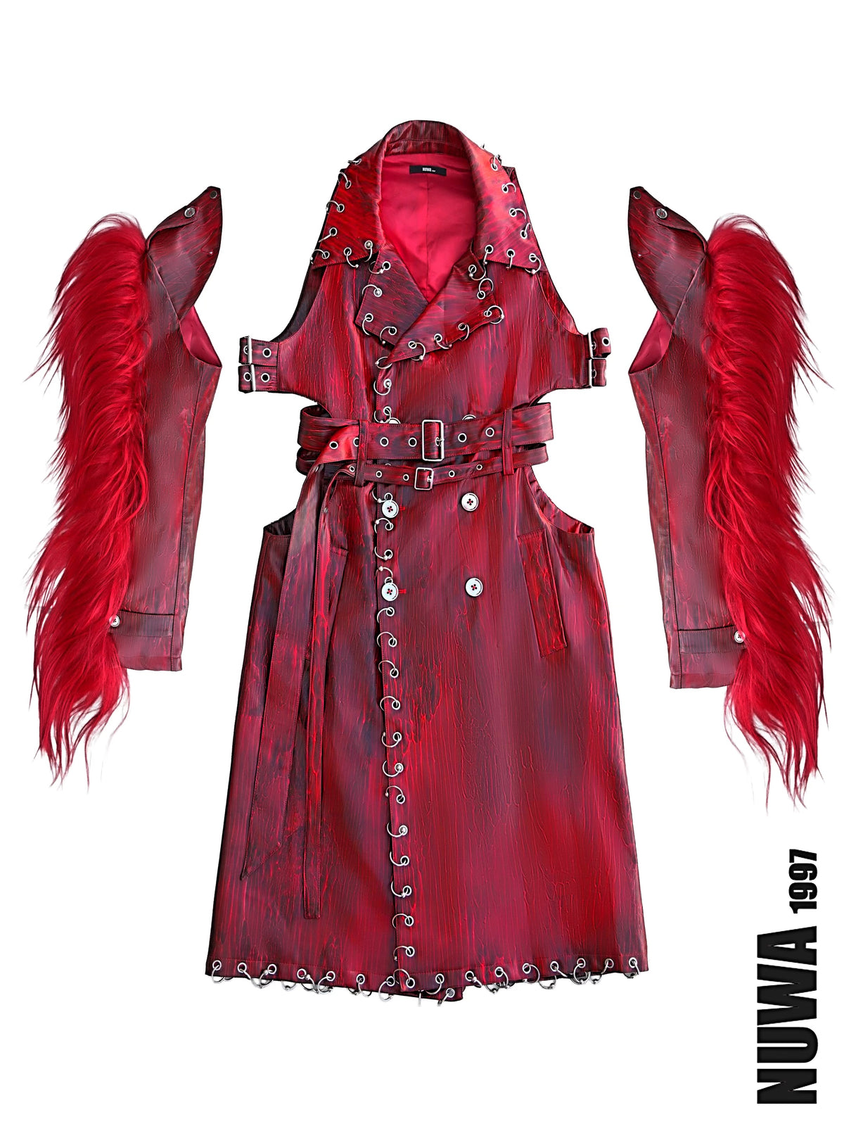 NUWA1997 Bloodbath Trench Coat outerwear product view - alternate view