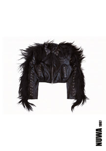 NUWA1997 Venom leather bomber jacket outerwear in black product view