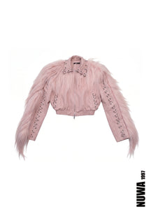 NUWA1997 Venom leather bomber jacket outerwear in black product view - alternate view