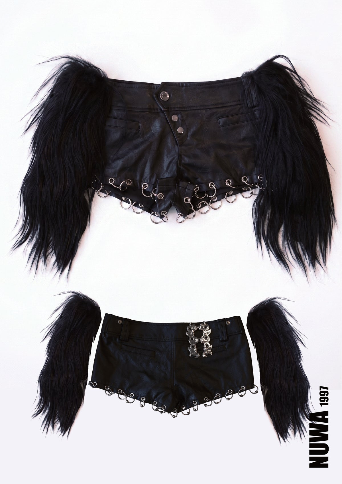 Ancient Desire goatfur mini shorts