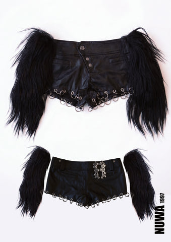 Ancient Desire goatfur mini shorts
