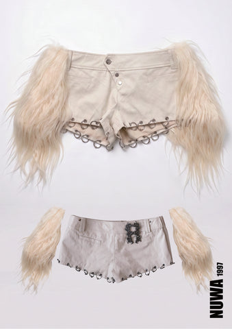 Ancient Desire goatfur mini shorts