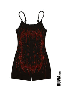 NUWA1997 H3ll Gate Rhinestoned bodysuit in silver product view - alternate view