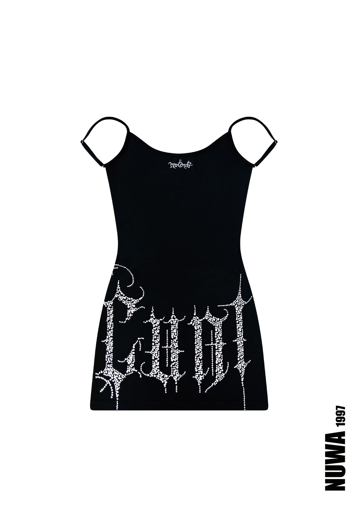 NUWA1997 Backless Rhinestone ultra mini dress in CVNT product view - alternate view