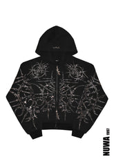NUWA1997 “Paingel” Rhinestone hoodie & pants set in black product view
