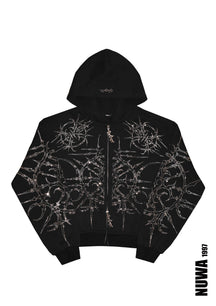 NUWA1997 “Paingel” Rhinestone hoodie & pants set in black product view