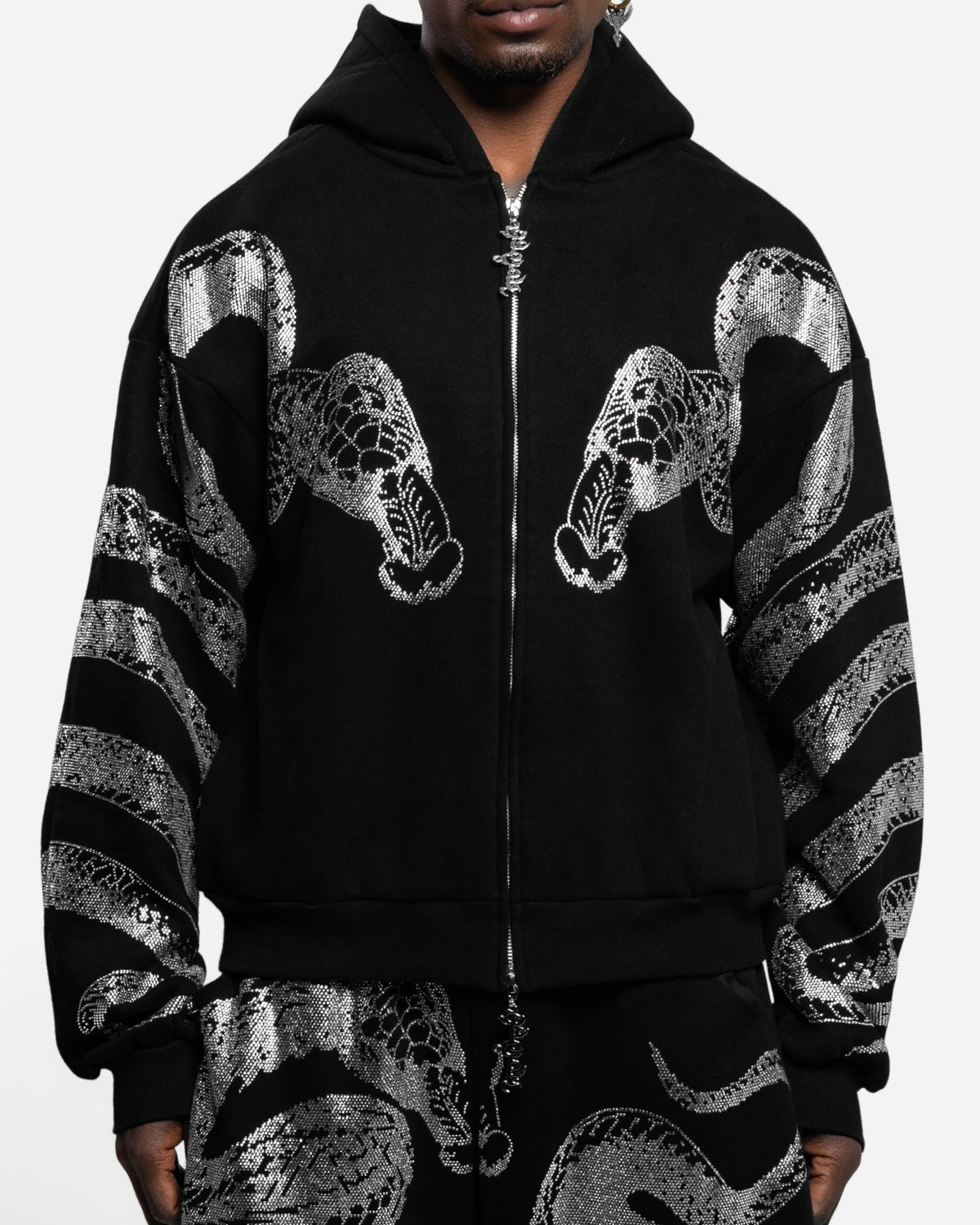 NUWA1997 NUWA Anaconda Rhinestoned hoodie & pants set product view - alternate view