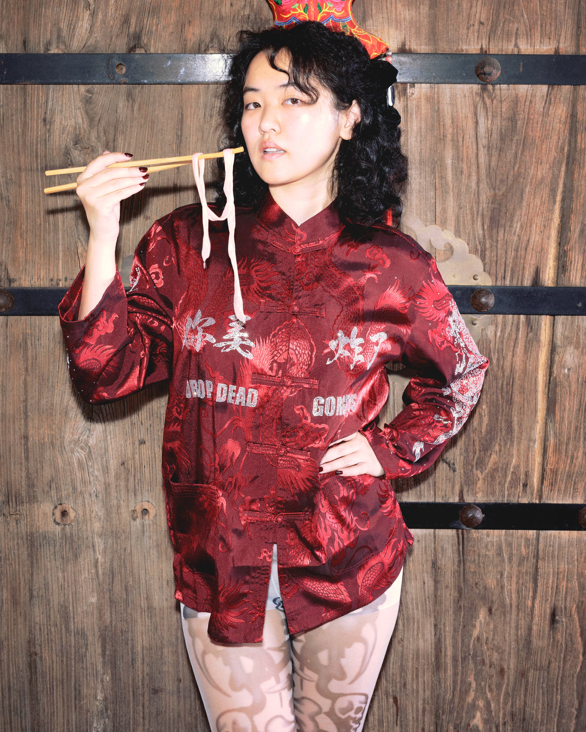 NUWA1997 Marcelo Wang X Nuwa1997 traditional Chinese style 唐装Shirt top in baddest-bitch product view - alternate view
