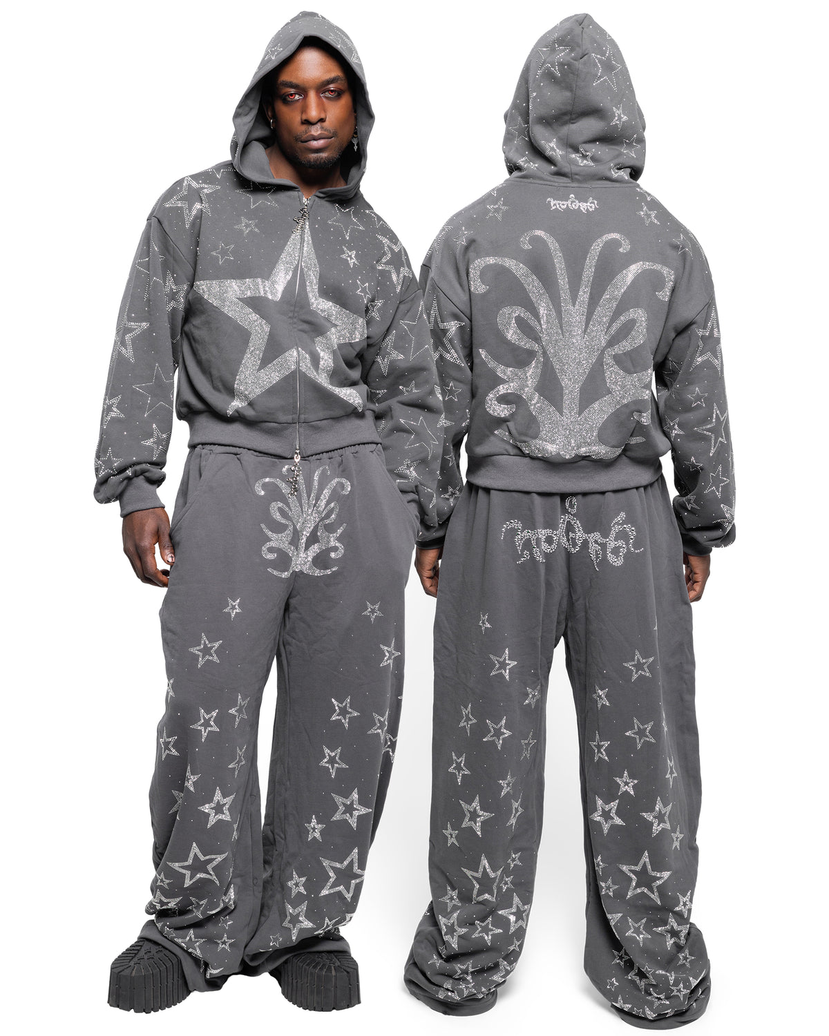 NUWA1997 Kerri Colby “All Star” hoodie & pants set in deep-gray product view - alternate view