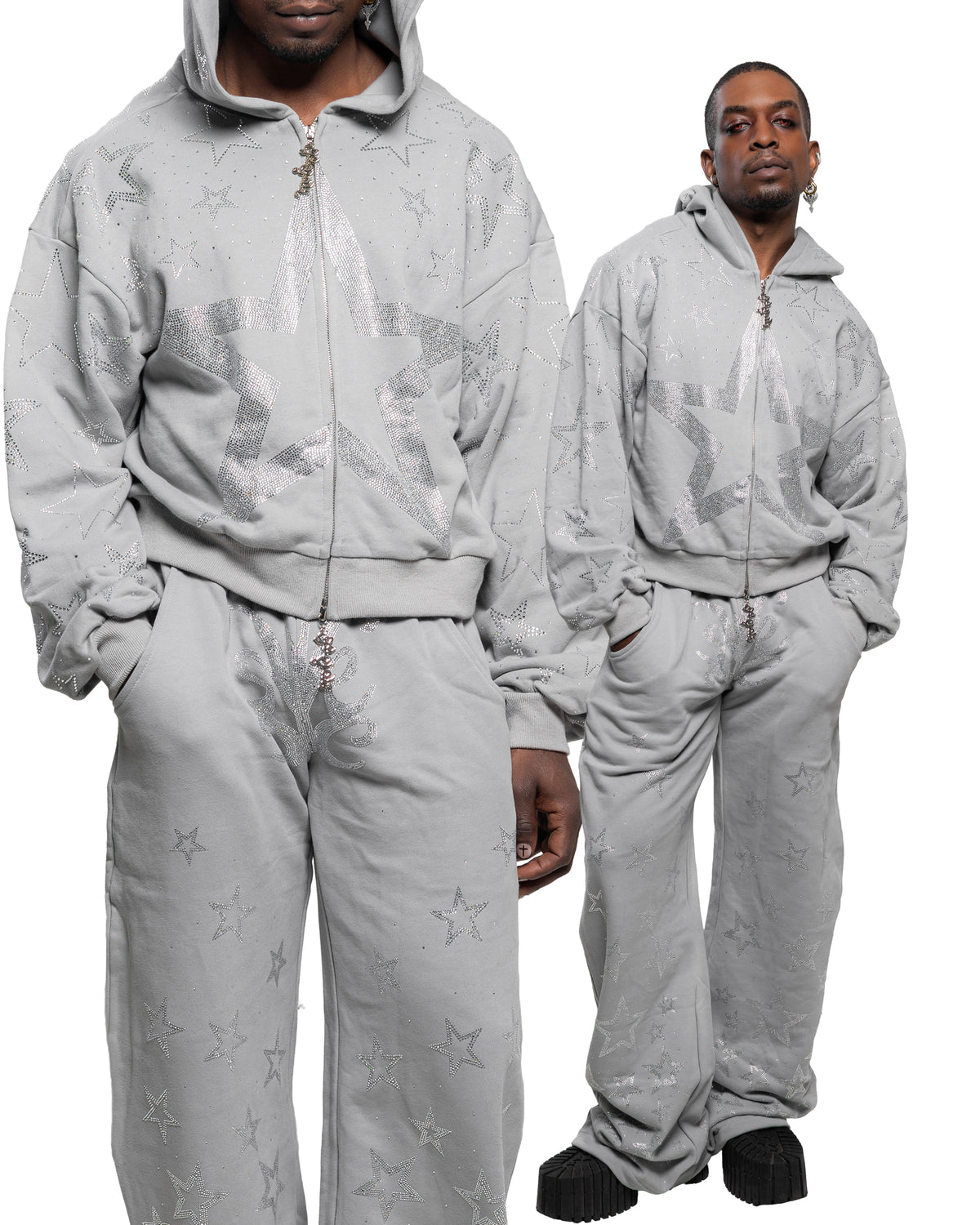 NUWA1997 Kerri Colby “All Star” hoodie & pants set in deep-gray product view - alternate view