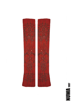 NUWA1997 “Paingel” Rhinestoned gloves in Black( a pair) product view - alternate view