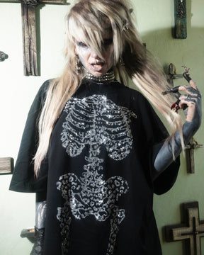 Skeleton Rhinestone Diva T-Shirt Product View - alternate view