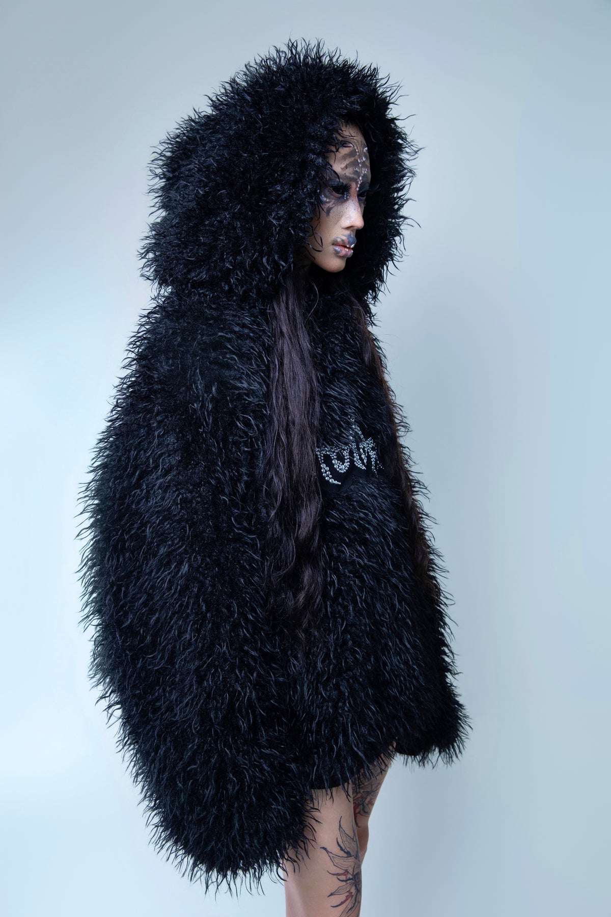 "Mammoth" faux fur hoodie