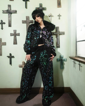 Scene Queen Rhinestone Hoodie & Pants Set on Models - alternate view