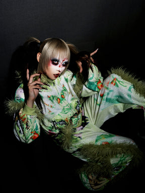 NUWA1997 Hoso hoodie & pants set in Green product view - alternate view
