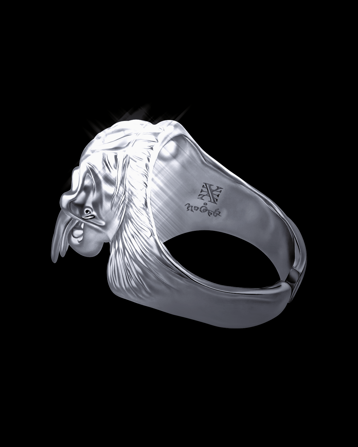 NUWA1997 Nuwa1997 X Aerarius “Fangs Decay” rings in silver product view - alternate view