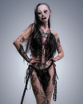 NUWA1997 Ancient Desire goat fur bikini in black product view - alternate view