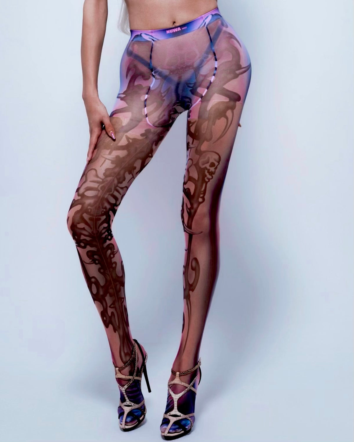 NUWA1997 “Barbie Bones” Stocking in White product view - alternate view