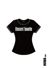 NUWA1997 “Chasers’ Favorite” Baby Tee top in black product view