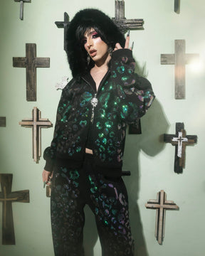 Scene Queen Rhinestone Hoodie & Pants Set on Models - alternate view