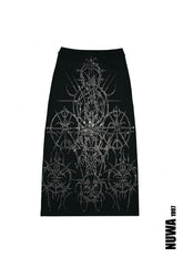 NUWA1997 “Paingel” Rhinestone midi skirt in Silver product view