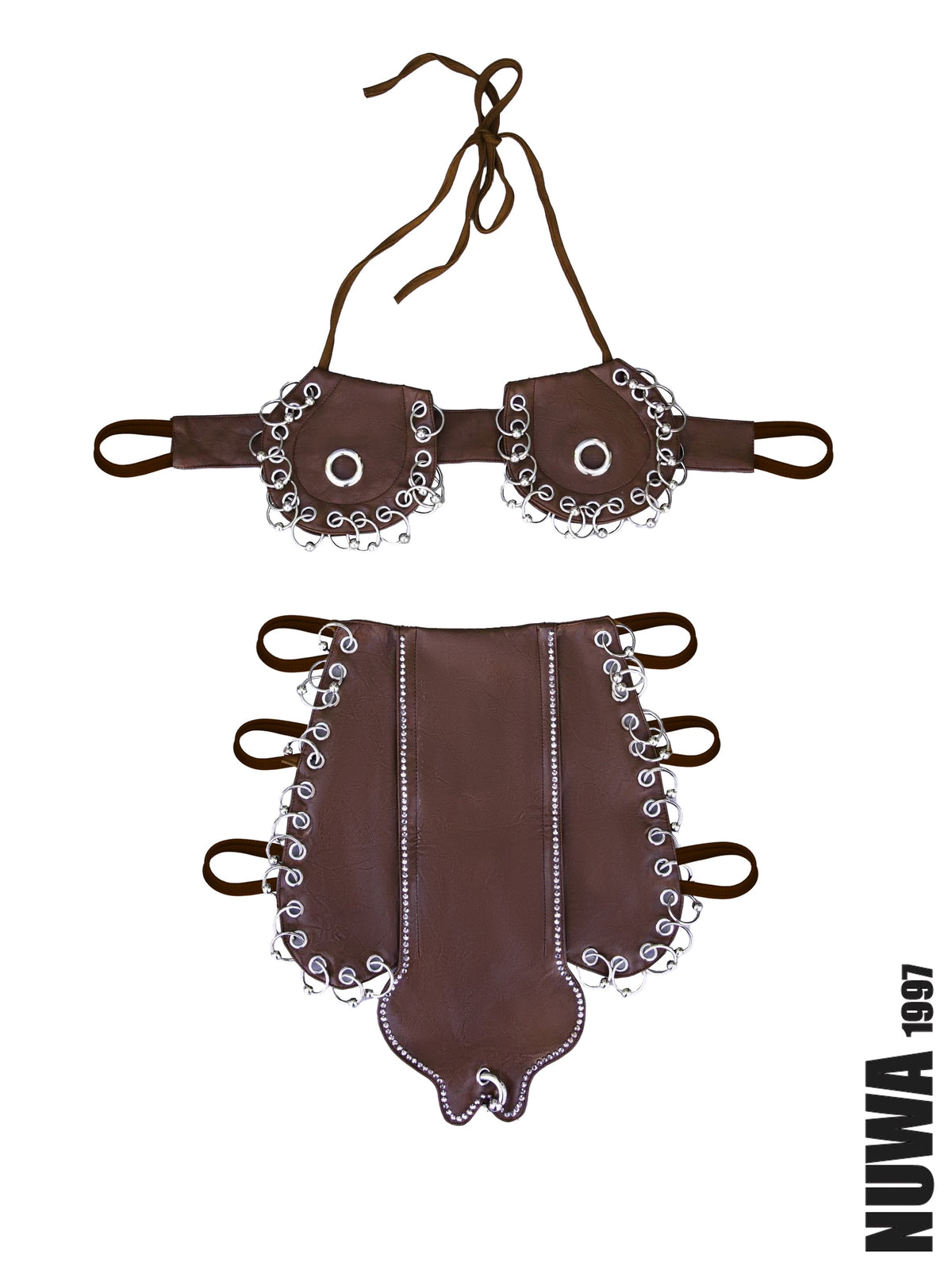 NUWA1997 BDG Bra & Skirt Set bra top in black-2 product view - alternate view
