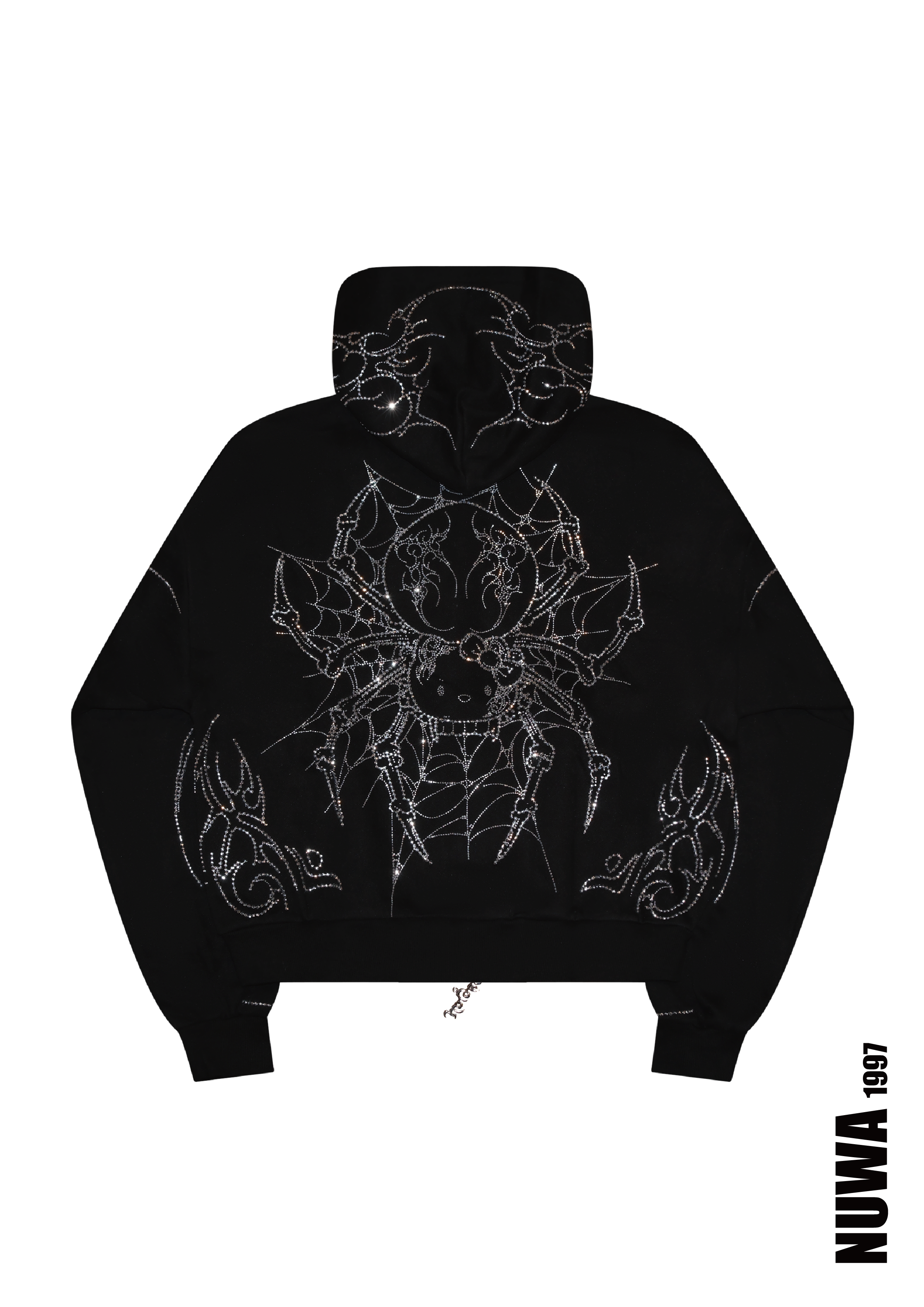 Arachnio Black Hoodie Front View - alternate view