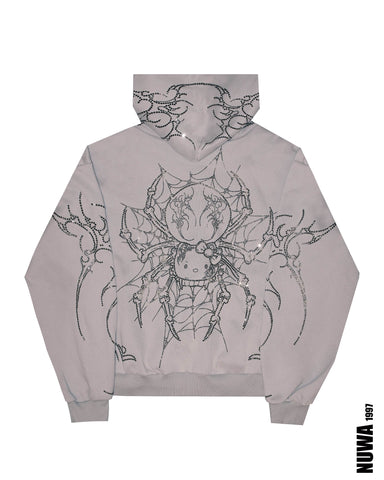 Arachnio Black Hoodie Front View - alternate view