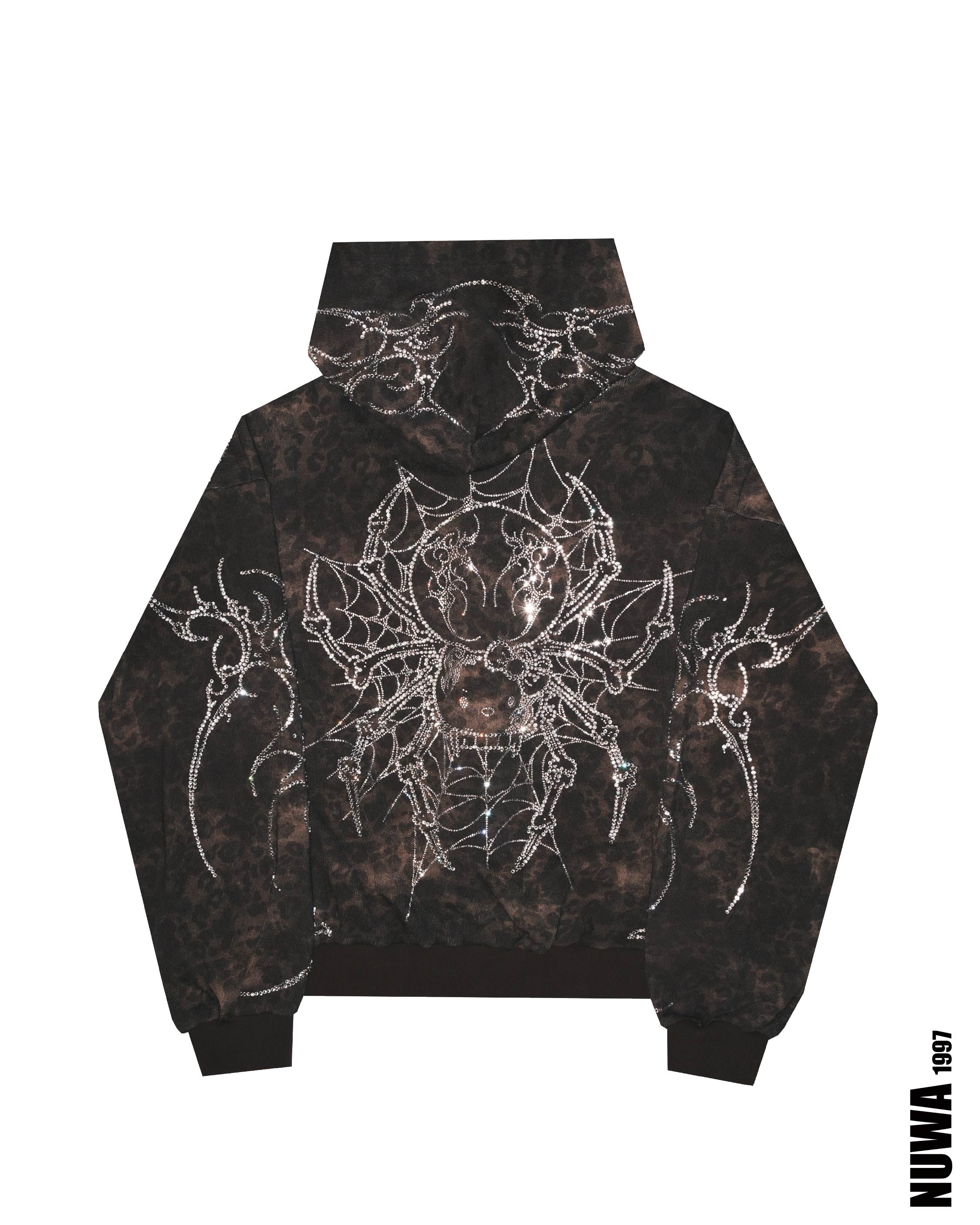 Arachnio Black Hoodie Front View - alternate view