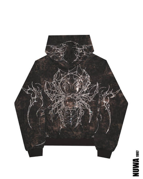 Arachnio Black Hoodie Front View - alternate view