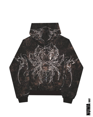 Arachnio Black Hoodie Front View - alternate view