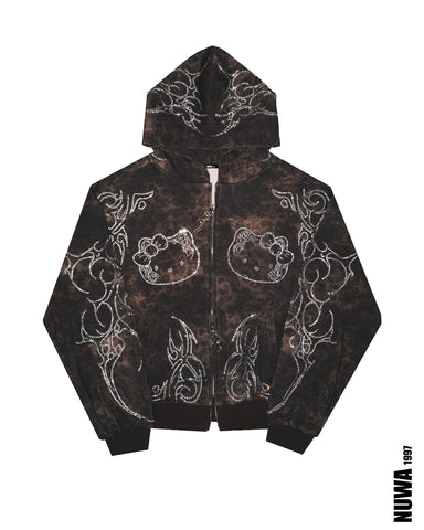 Arachnio Black Hoodie Front View - alternate view