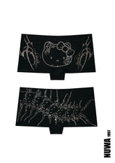 NUWA1997 Arachnio stretchy Rhinestone ultra mini shorts product view