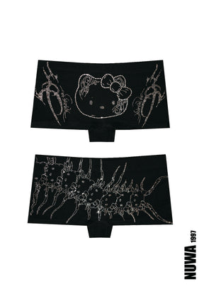 NUWA1997 Arachnio stretchy Rhinestone ultra mini shorts product view