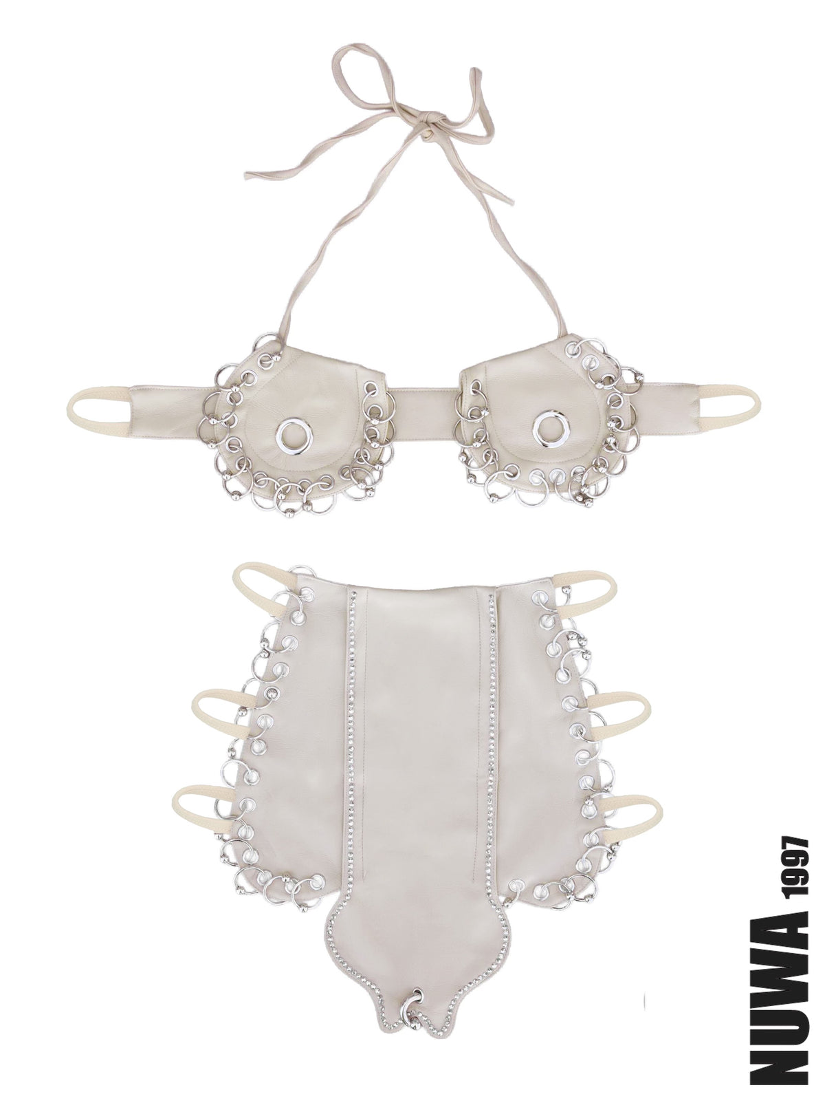 NUWA1997 BDG Bra & Skirt Set bra top in black-2 product view - alternate view