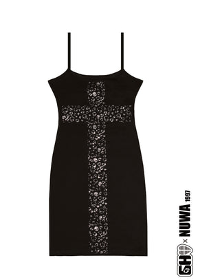 Sassy Religion Cross Rhinestone Dress Product View