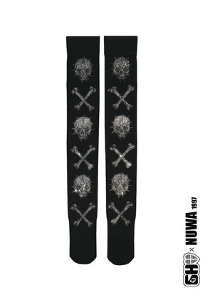 XOXO Rhinestone Thigh High Socks Product View
