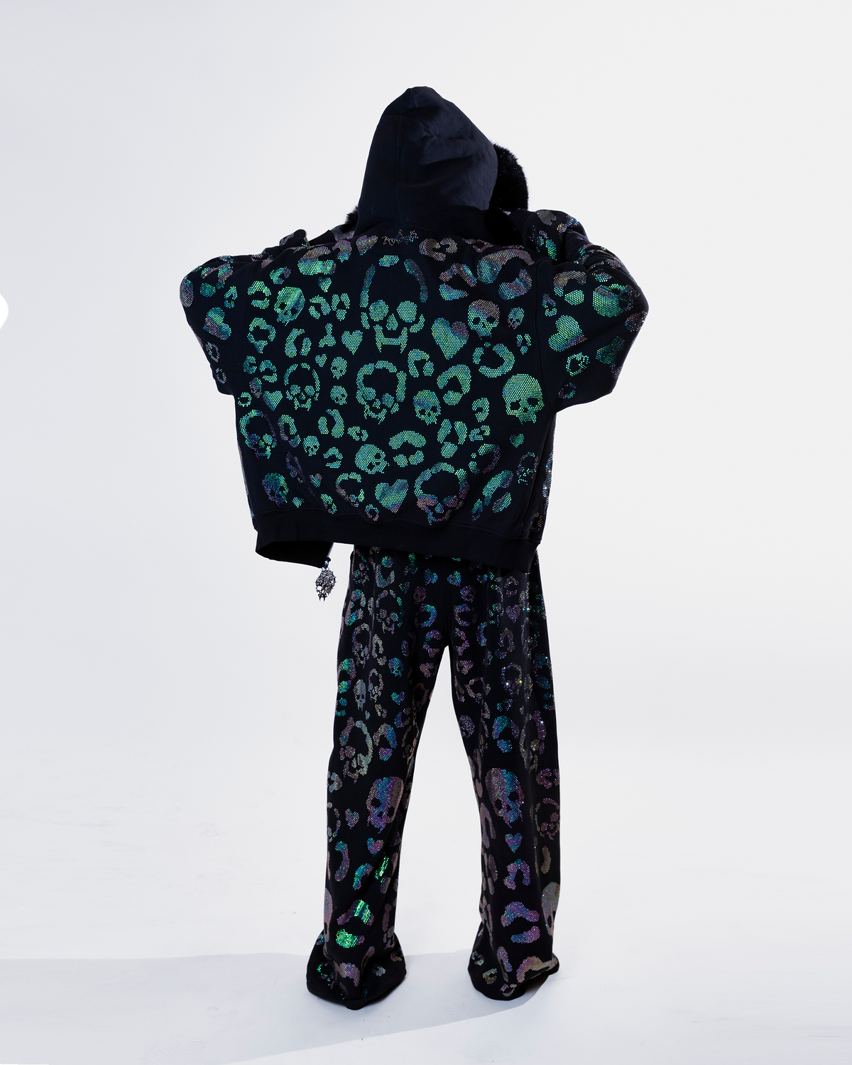 Scene Icon rhinestoned zip jacket & pants set