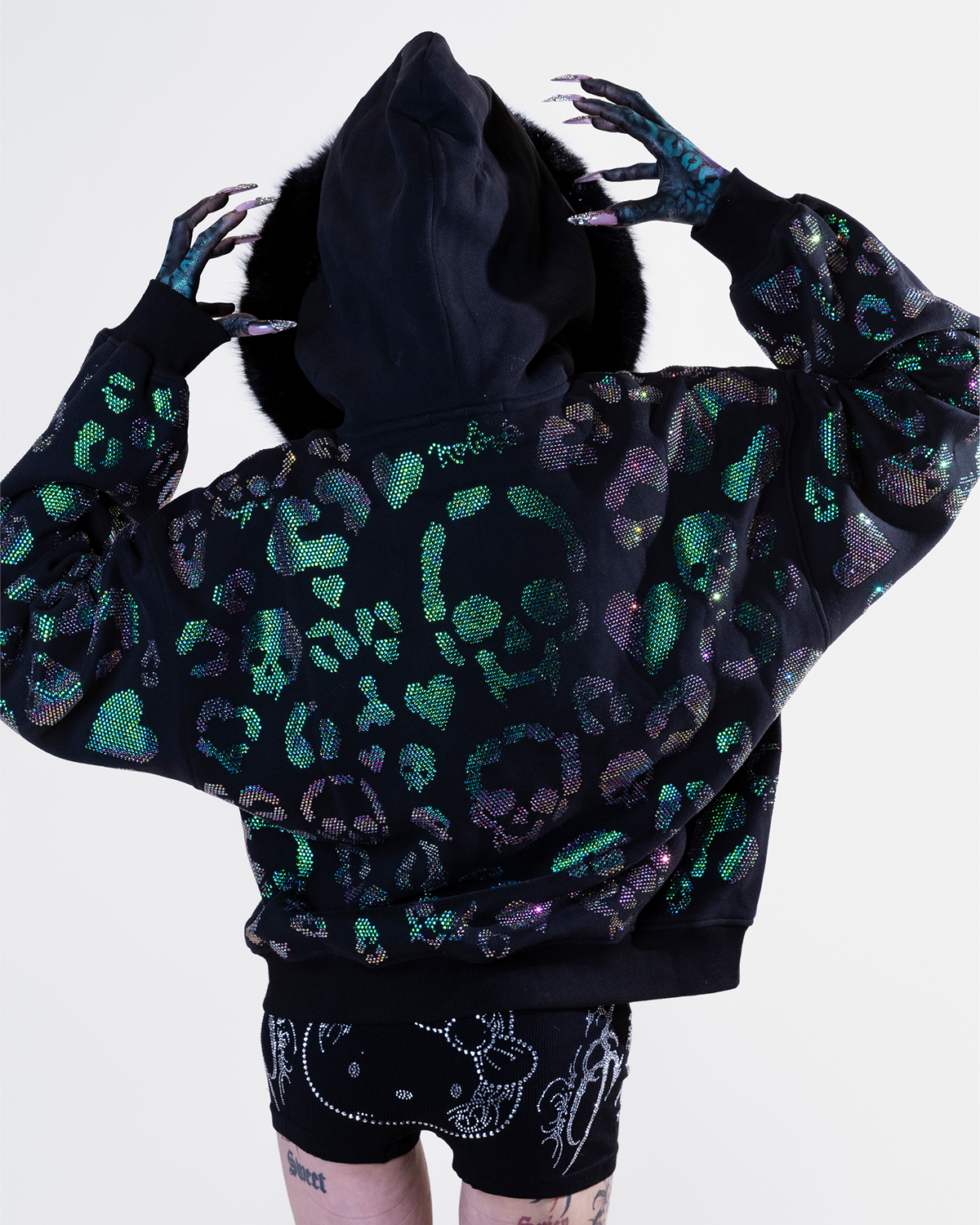 Scene Icon rhinestoned zip jacket & pants set