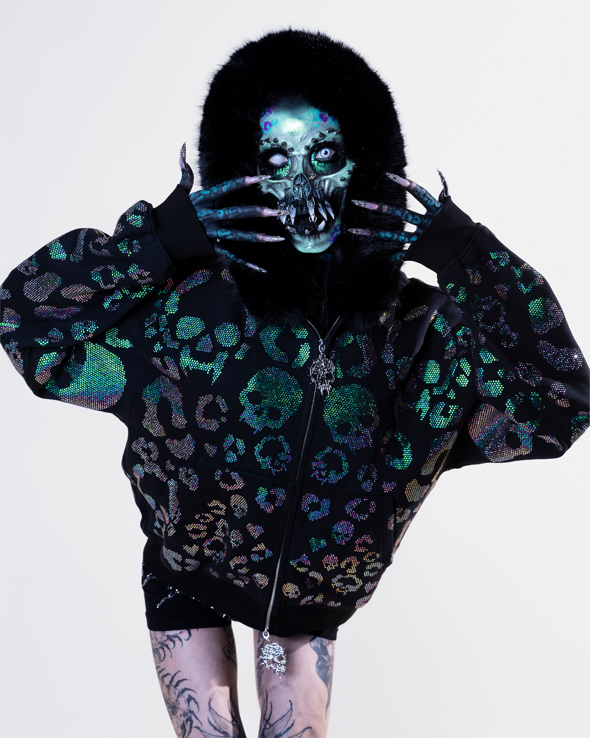 Scene Icon rhinestoned zip jacket & pants set