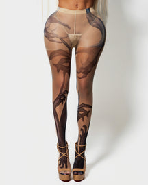 NUWA1997 Nuwa X Heav3n “Claw” stocking in beige-1 product view