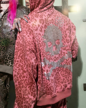 Digi Skull Brown and Pink Tracksuit on Models - alternate view