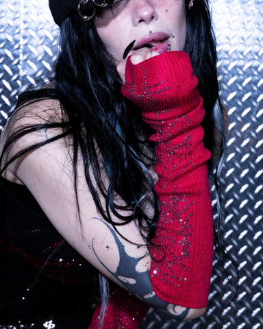 “Paingel” Rhinestoned gloves