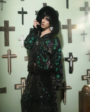 Scene Queen Rhinestone Hoodie & Pants Set on Models - alternate view